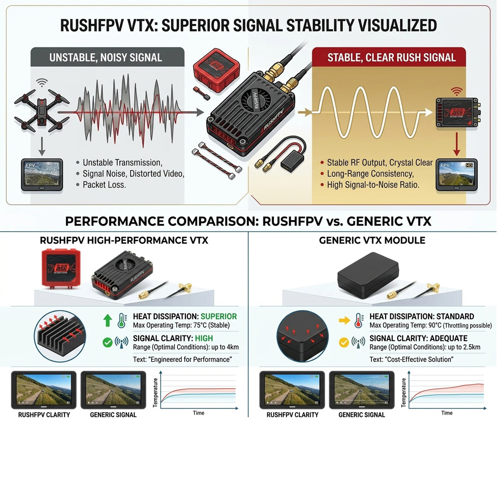 RUSHFPV RUSH MAX SOLO 2.5W / T - Rushfpv Rush Max Solo 5.8G 2.5W Vtx 评论和价格