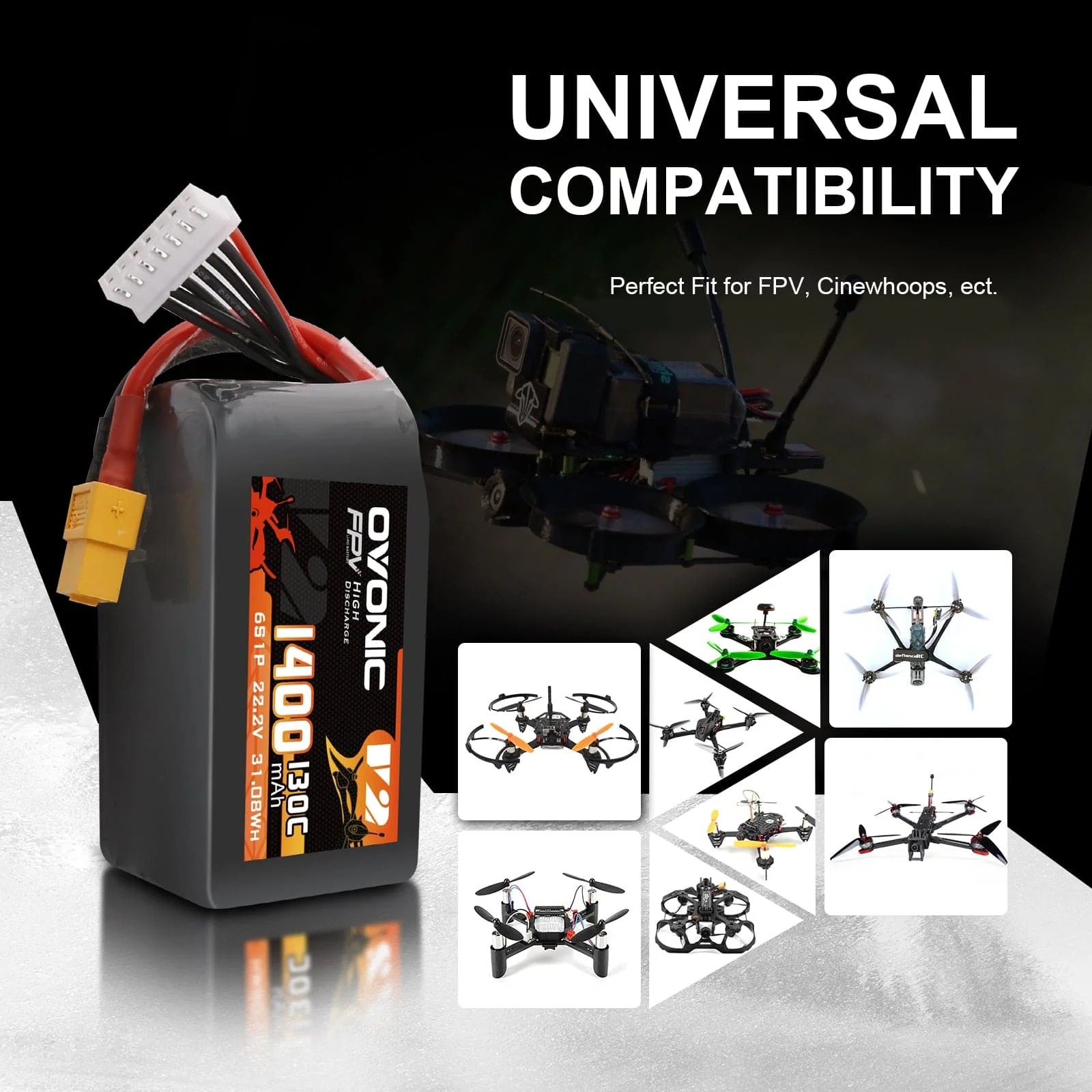 Ovonic 6S LiPo Battery 22.2V 1 - Walksnail Avatar Hd Goggles X 评论和价格